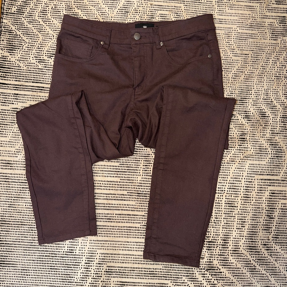 Men's Maroon Slim Pants - 30x28